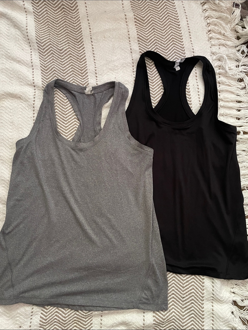 Yogalicious Racerback Tank Tops in Black and Gray - Dual Pack